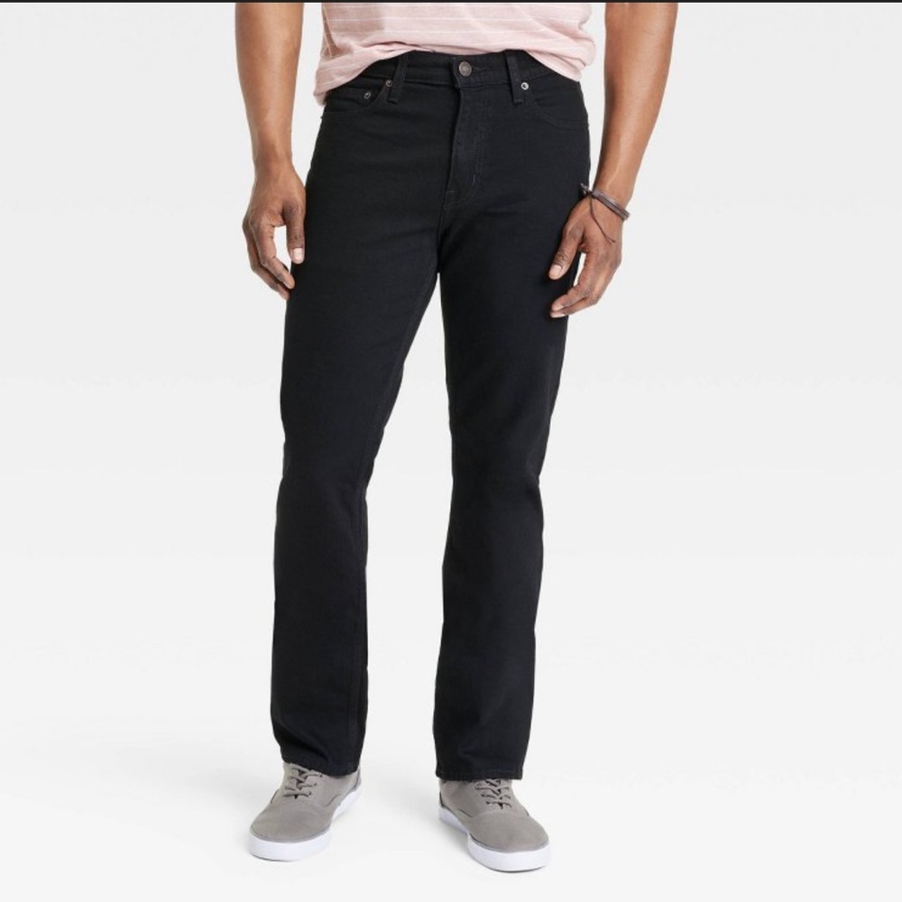 Men's Straight Fit Jeans - Goodfellow &
Co™ Jet Black 40Wx30L